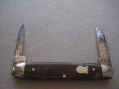 Vintage Twin Steel Bladed Folding Fruit Knife, c1920