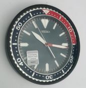 Seiko Pepsi 12-Inch Diver-Style Wall Clock