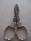 Vintage Folding White Metal Cased Pair of Folding Scissors