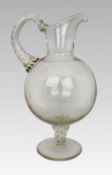 Antique Glass Footed Ewer, Late 19th Century