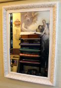 Decorative French Cream Bevelled Mirror 80 x 110 cm