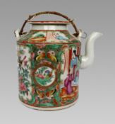 Antique Chinese Porcelain Teapot – Canton Famille Rose, c.1900