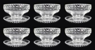 Set of 6 Stuart Crystal Cheltenham Cut Glass Sundae Dishes