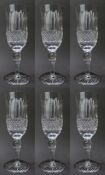 Set of 6 Tudor Crystal Champagne Flutes