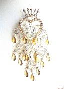 Antique Norwegian Silver J. Solje Heart Crown Wedding Brooch c. 1900