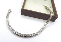 925 Sterling Silver Cubic Zirconia Tennis Bracelet New With Gift Pouch