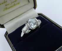Sterling Silver 12CT Lab-Created Diamond Ring New With Gift Box