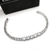 925 Silver 27 Carat Baguette Cubic Zirconia Bracelet