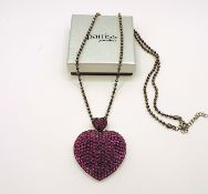 Sterling Silver Pink Topaz Gemstone Necklace 24 Inch Chain Weight 43 Grams - New With Gift Box