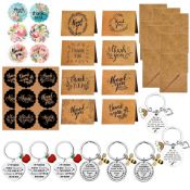 24 x Thank You Teacher Gifts Keyrings with Cards & Swimming Caps