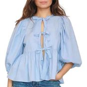 13 x Wenyujh Women Tie Front Peplum Tops RRP Â£14.99 ea