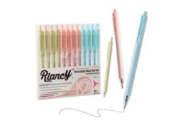 16 x 12pcs Gel Pens for Note Taking RIANCY Black Ink 0.7mm Lb46
