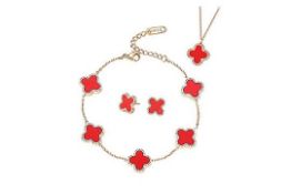 10 x Red Four-Leaf Clover Jewellery Set RRP Â£149.20 L14a