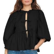13 x Wenyujh Women Tie Front Peplum Tops RRP Â£14.99 ea