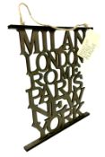 288 x Die Cut Cities Plaques RRP Â£3.99 ea