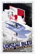 Five (5) A M Cassandre L'Oiseau Blue 1989. Travel Poster.