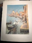 G Deschamps Vintage Print of Venice. 1966 Titled 'Summer In Venice'