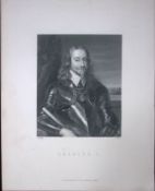 Charles I Portrait Scotland Antique 152 Years-Old Engraving-34