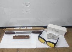 Job Lot of Gold Deer wood working tool and sunglasses. EST Â£20 - S2-BOX 77