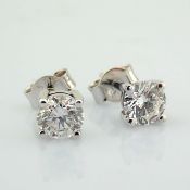 Round Cut Lab-Grown Diamond Earring - 1.07 Total Carat (MDI Certified)