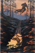 Filsouf. S (b1994) 'Extreme', Mountain Bike, X Trail, Lithograph. 2024.