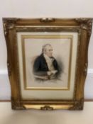 Framed Portrait Watercolour of œEarl of Egramount, Petworth 1826