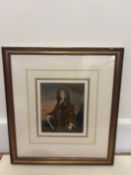 Framed Portrait Watercolour of œJohn Graydon, Vice Admiral of The Red By George Perfect Harding
