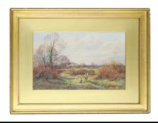 Henry John Sylvester Stannard œDrover and His Dog With Sheep On A Country Lane