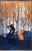 Filsouf. S (b1994) 'Life Behind Bars', Mountain Bike, X Trail, Lithograph. 2024.