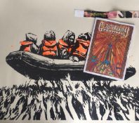 Banksy (b1974) Glastonbury Festival No9 Poster, 'Immigrant Boat' Screenprint With Provenance, 20