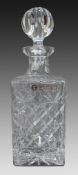 Vintage Zawiercie Polish Crystal Square Shaped Spirit Decanter
