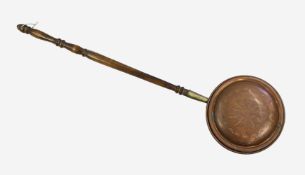 Copper & Brass Turned Wooden Warming Pan