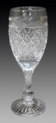 Set of 6 Fine Tudor Crystal Cut Glass Wine Glasses