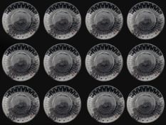 Set of 12 Unused Cut Crystal Dessert Plates
