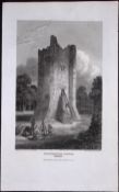 Conisbrough Castle Yorkshire Antique 213 Years-Old Steel-Engraving-37