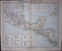 1883 Antique Coloured Letts Map Central America- & South Mexico, Cuba-16