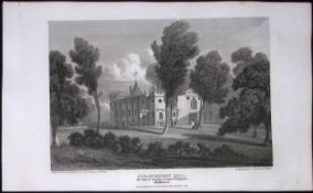 London Twickenham On The River Antique 200 Years-Old Steel-Engraving-102