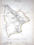 Dover & District Boundary Commission Scarce 157-Year-Old Large Antique Map.
