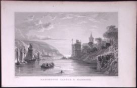 Dartmouth Town Devonshire Antique 193 Years-Old Steel-Engraving-17
