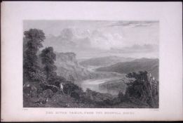 River Tamar From Morwell Rocks Devonshire Antique 193 Years-Old Steel-Engraving-20