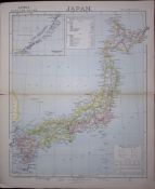1883 Antique Coloured Letts Map Japan, Kurile Islands, Korea-28