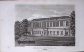 Cambridge Trinity College Antique 224 Years-Old Steel-Engraving-62