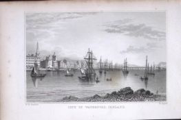 City of Waterford Ireland 194 Years Old Antique Steel Engraving-12
