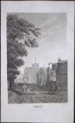London Highgate Hamlet Antique 200 Years-Old Steel-Engraving-109