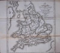 Thomas Leman 1818 Antique 207 Years-Old Map of Celtic and Belgic Tribes in Britain.