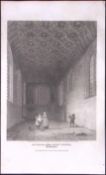 Savoy Chapel Westminster London Antique 200 Years-Old Steel-Engraving-276