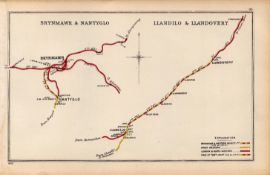 Brynmawr & Llandovery Wales Antique Railway Junction Map-99.