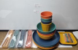 Large Set of Picnic Plates and Cutlery. Est £20 - Q2-BOX 83
