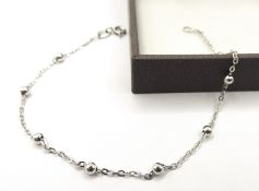 925 Silver Ball & Chain Bracelet New With Gift Pouch