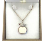 Vintage Artisan 925 Silver Ruby Set Pendant Necklace